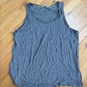Casual Black and Gray Striped Men's Tank Top